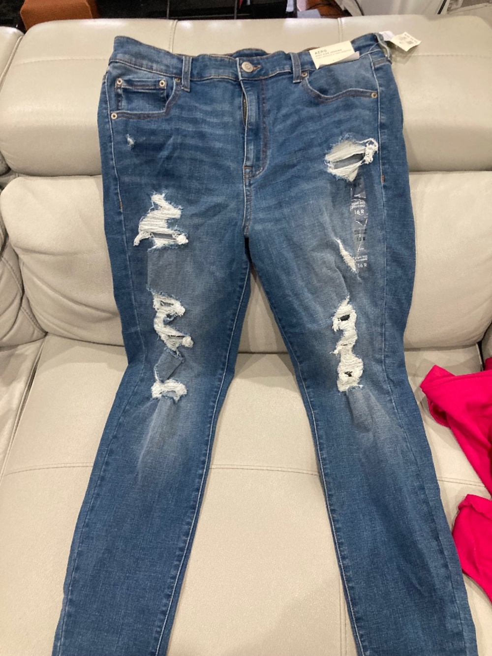 Aeropastel high rise ripped jeans
